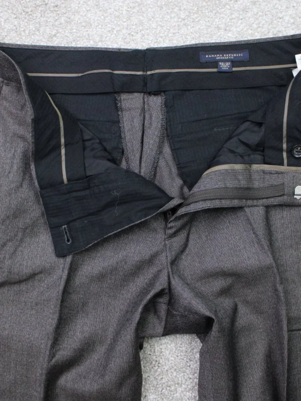 Brooks Brothers Pants Men 32x32 Gray 100% Wool Modern Fit Acetate Lined Straight